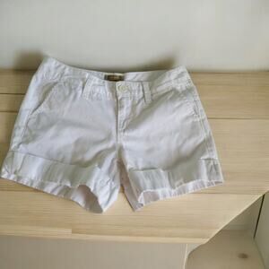 Old Navy Mid Rise Cargo Cuffed White Cotton Summer Shorts Size 0